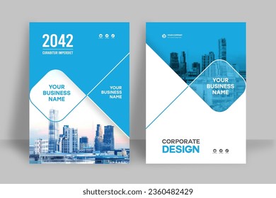 Plantilla de diseño de portada de libro corporativo en A4. Puede adaptarse a Brochure, Annual Report, Magazine, Poster, Business Presentation, Portfolio, Flyer, Banner, Website.