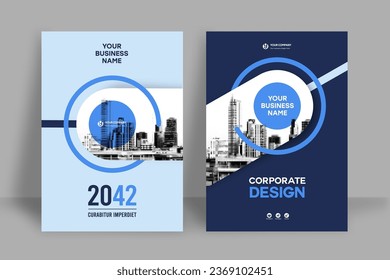 Plantilla de diseño de portada de libro corporativo en A4. Puede adaptarse a Brochure, Annual Report, Magazine, Poster, Business Presentation, Portfolio, Flyer, Banner, Website.