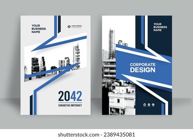 Plantilla de diseño de portada de libro corporativo en A4. Puede adaptarse a Brochure, Annual Report, Magazine, Poster, Business Presentation, Portfolio, Flyer, Banner, Website.