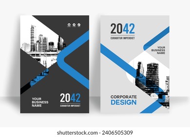 Corporate Book Cover Design Template in A4. Can be adapt to Brochure, Annual Report, Magazine,Poster, Business Presentation, Portfolio, Flyer, Banner, Website.