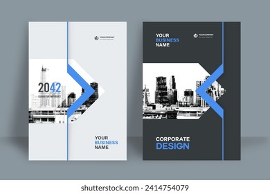 Corporate Book Cover Design Template in A4. Can be adapt to Brochure, Annual Report, Magazine,Poster, Business Presentation, Portfolio, Flyer, Banner, Website.