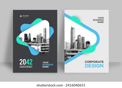 Design-Vorlage für die Corporate Book Cover in A4. Kann an Broschüre, Geschäftsbericht, Magazin, Poster, Geschäftspräsentation, Portfolio, Flyer, Banner, Website angepasst werden.