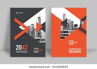 Corporate Book Cover Design Template in A4. Can be adapt to Brochure, Annual Report, Magazine,Poster, Business Presentation, Portfolio, Flyer, Banner, Website.