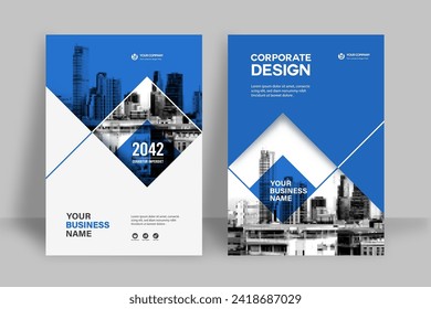 Plantilla de diseño de portada de libro corporativo en A4. Puede adaptarse a Brochure, Annual Report, Magazine, Poster, Business Presentation, Portfolio, Flyer, Banner, Website.