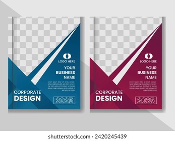 Corporate book cover design template.