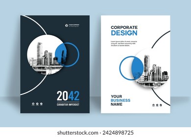 Corporate Book Cover Design Template in A4. Can be adapt to Brochure, Annual Report, Magazine,Poster, Business Presentation, Portfolio, Flyer, Banner, Website.