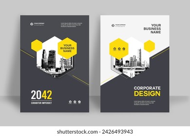 Corporate Book Cover Design Template in A4. Can be adapt to Brochure, Annual Report, Magazine,Poster, Business Presentation, Portfolio, Flyer, Banner, Website.