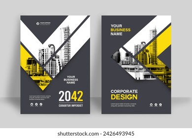 Corporate Book Cover Design Template in A4. Can be adapt to Brochure, Annual Report, Magazine,Poster, Business Presentation, Portfolio, Flyer, Banner, Website.