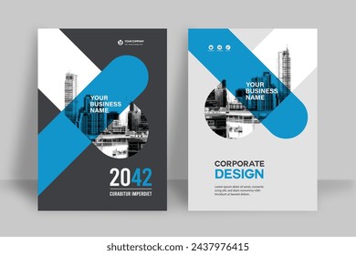 Corporate Book Cover Design Template in A4. Can be adapt to Brochure, Annual Report, Magazine,Poster, Business Presentation, Portfolio, Flyer, Banner, Website.