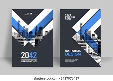 Corporate Book Cover Design Template in A4. Can be adapt to Brochure, Annual Report, Magazine,Poster, Business Presentation, Portfolio, Flyer, Banner, Website.