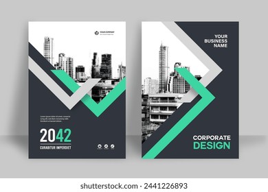 Corporate Book Cover Design Vorlage in A4. Kann an Broschüre, Jahresbericht, Magazin, Poster, Business-Präsentation, Portfolio, Flyer, Banner, Website angepasst werden.