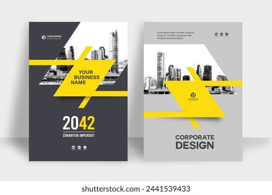 Corporate Book Cover Design Template in A4. Can be adapt to Brochure, Annual Report, Magazine,Poster, Business Presentation, Portfolio, Flyer, Banner, Website.