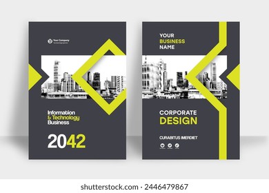 Corporate Book Cover Design Template in A4. Can be adapt to Brochure, Annual Report, Magazine,Poster, Business Presentation, Portfolio, Flyer, Banner, Website.