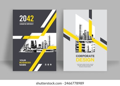 Corporate Book Cover Design Template in A4. Can be adapt to Brochure, Annual Report, Magazine,Poster, Business Presentation, Portfolio, Flyer, Banner, Website.