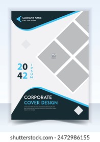 Plantilla Corporativa de diseño de portada de libro en A4. Puede ser adaptado a folleto, informe anual, revista, cartel, presentación de negocios, Cartera, folleto, Anuncio, Sitio web.