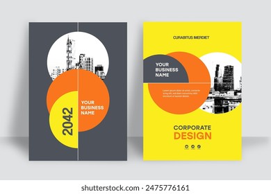 Corporate Book Cover Design Template in A4. Can be adapt to Brochure, Annual Report, Magazine,Poster, Business Presentation, Portfolio, Flyer, Banner, Website.