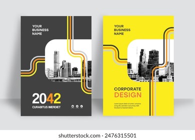 Corporate Book Cover Design Template in A4. Can be adapt to Brochure, Annual Report, Magazine,Poster, Business Presentation, Portfolio, Flyer, Banner, Website.