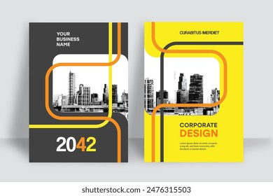 Corporate Book Cover Design Template in A4. Can be adapt to Brochure, Annual Report, Magazine,Poster, Business Presentation, Portfolio, Flyer, Banner, Website.