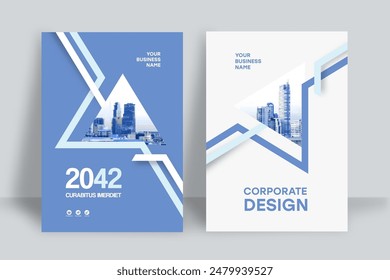 Corporate Book Cover Design Template in A4. Can be adapt to Brochure, Annual Report, Magazine,Poster, Business Presentation, Portfolio, Flyer, Banner, Website.