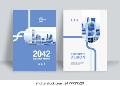 Corporate Book Cover Design Template in A4. Can be adapt to Brochure, Annual Report, Magazine,Poster, Business Presentation, Portfolio, Flyer, Banner, Website.