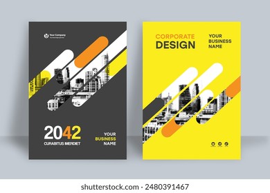 Corporate Book Cover Design Template in A4. Can be adapt to Brochure, Annual Report, Magazine,Poster, Business Presentation, Portfolio, Flyer, Banner, Website.