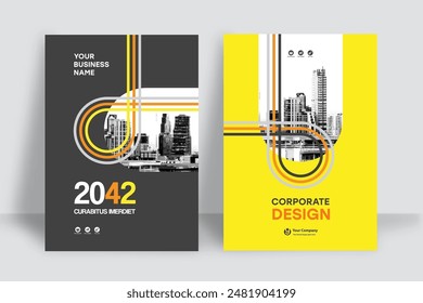 Corporate Sound Book Cover Design Vorlage in A4. Kann an Broschüre, Jahresbericht, Magazin, Poster, Business-Präsentation, Portfolio, Flyer, Banner, Website angepasst werden.