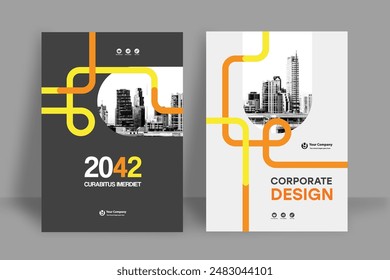 Corporate Book Cover Design Template in A4. Can be adapt to Brochure, Annual Report, Magazine,Poster, Business Presentation, Portfolio, Flyer, Banner, Website.