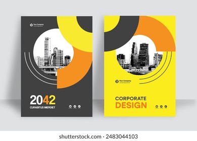 Corporate Book Cover Design Template in A4. Can be adapt to Brochure, Annual Report, Magazine,Poster, Business Presentation, Portfolio, Flyer, Banner, Website.