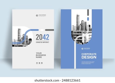 Corporate Book Cover Design Template in A4. Can be adapt to Brochure, Annual Report, Magazine,Poster, Business Presentation, Portfolio, Flyer, Banner, Website.