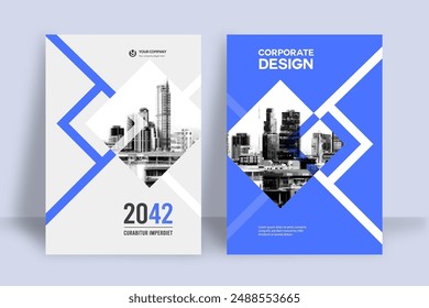 Corporate Book Cover Design Template in A4. Can be adapt to Brochure, Annual Report, Magazine,Poster, Business Presentation, Portfolio, Flyer, Banner, Website.