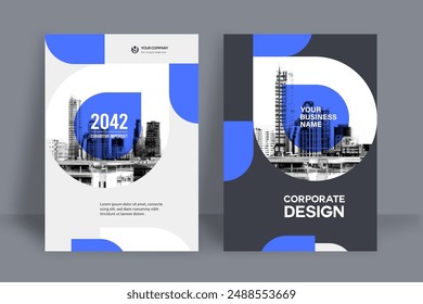 Corporate Book Cover Design Template in A4. Can be adapt to Brochure, Annual Report, Magazine,Poster, Business Presentation, Portfolio, Flyer, Banner, Website.