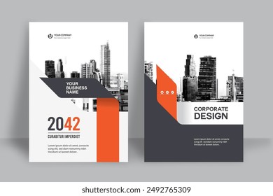 Plantilla Corporativa de diseño de portada de libro en A4. Puede ser adaptado a folleto, informe anual, revista, cartel, presentación de negocios, Cartera, folleto, Anuncio, Sitio web.