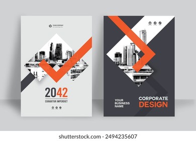 Corporate Book Cover Design Template in A4. Can be adapt to Brochure, Annual Report, Magazine,Poster, Business Presentation, Portfolio, Flyer, Banner, Website.