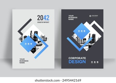 Corporate Book Cover Design Template in A4. Can be adapt to Brochure, Annual Report, Magazine,Poster, Business Presentation, Portfolio, Flyer, Banner, Website.