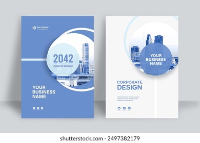 Corporate Book Cover Design Template in A4. Can be adapt to Brochure, Annual Report, Magazine,Poster, Business Presentation, Portfolio, Flyer, Banner, Website.