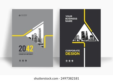 Corporate Book Cover Design Template in A4. Can be adapt to Brochure, Annual Report, Magazine,Poster, Business Presentation, Portfolio, Flyer, Banner, Website.