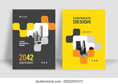 Corporate Book Cover Design Template in A4. Can be adapt to Brochure, Annual Report, Magazine,Poster, Business Presentation, Portfolio, Flyer, Banner, Website.