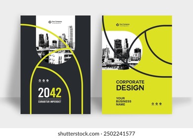 Corporate Book Cover Design Template in A4. Can be adapt to Brochure, Annual Report, Magazine,Poster, Business Presentation, Portfolio, Flyer, Banner, Website.