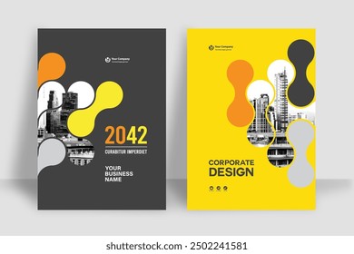 Corporate Book Cover Design Template in A4. Can be adapt to Brochure, Annual Report, Magazine,Poster, Business Presentation, Portfolio, Flyer, Banner, Website.