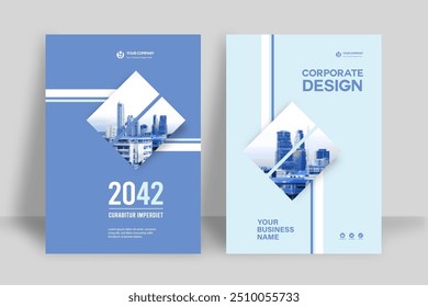 Modelo de design de capa de livro corporativo em A4. Pode adaptar-se ao folheto, relatório anual, revista, cartaz, apresentação de negócios, portfólio, panfleto, banner, site.