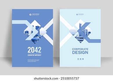 Corporate Book Cover Design Template in A4. Can be adapt to Brochure, Annual Report, Magazine,Poster, Business Presentation, Portfolio, Flyer, Banner, Website.