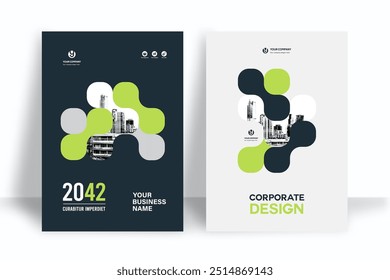 Corporate Book Cover Design-Vorlage in A4. Kann an Broschüre, Geschäftsbericht, Magazin, Poster, Business-Präsentation, Portfolio, Flyer, Banner, Website angepasst werden.