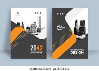 Corporate Book Cover Design-Vorlage in A4. Kann an Broschüre, Geschäftsbericht, Magazin, Poster, Business-Präsentation, Portfolio, Flyer, Banner, Website angepasst werden.