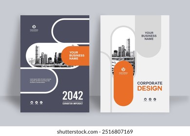 Corporate Book Cover Design Template in A4. Can be adapt to Brochure, Annual Report, Magazine,Poster, Business Presentation, Portfolio, Flyer, Banner, Website.