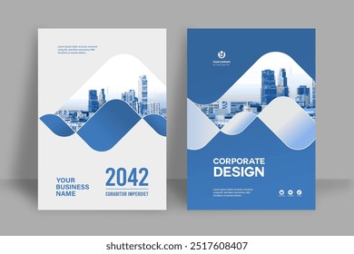 Corporate Book Cover Design Template in A4. Can be adapt to Brochure, Annual Report, Magazine,Poster, Business Presentation, Portfolio, Flyer, Banner, Website.