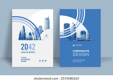 Corporate Book Cover Design-Vorlage in A4. Kann an Broschüre, Geschäftsbericht, Magazin, Poster, Business-Präsentation, Portfolio, Flyer, Banner, Website angepasst werden.