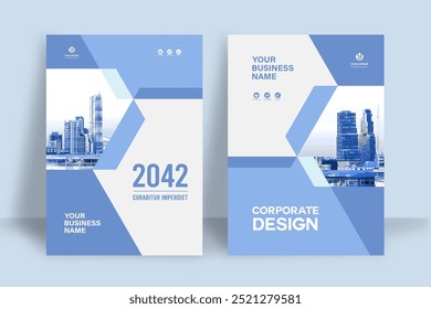 Corporate Book Cover Design Template in A4. Can be adapt to Brochure, Annual Report, Magazine,Poster, Business Presentation, Portfolio, Flyer, Banner, Website.