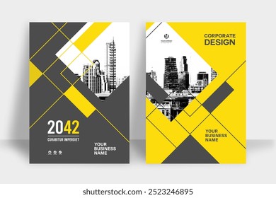 Corporate Book Cover Design Template in A4. Can be adapt to Brochure, Annual Report, Magazine,Poster, Business Presentation, Portfolio, Flyer, Banner, Website.