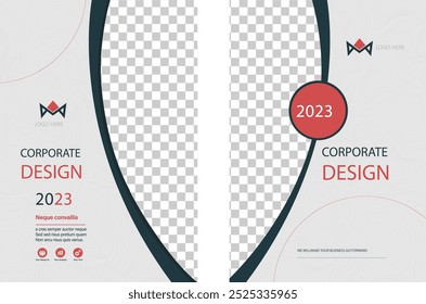 Plantilla Corporativa de diseño de portada de libro en A4. Se puede adaptar al folleto, informe anual, revista, póster, presentación comercial, Cartera, volante, Anuncio, Sitio web.