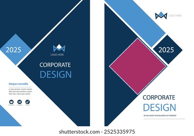 Corporate Book Cover Design Template in A4. Can be adapt to Brochure, Annual Report, Magazine,Poster, Business Presentation, Portfolio, Flyer, Banner, Website.